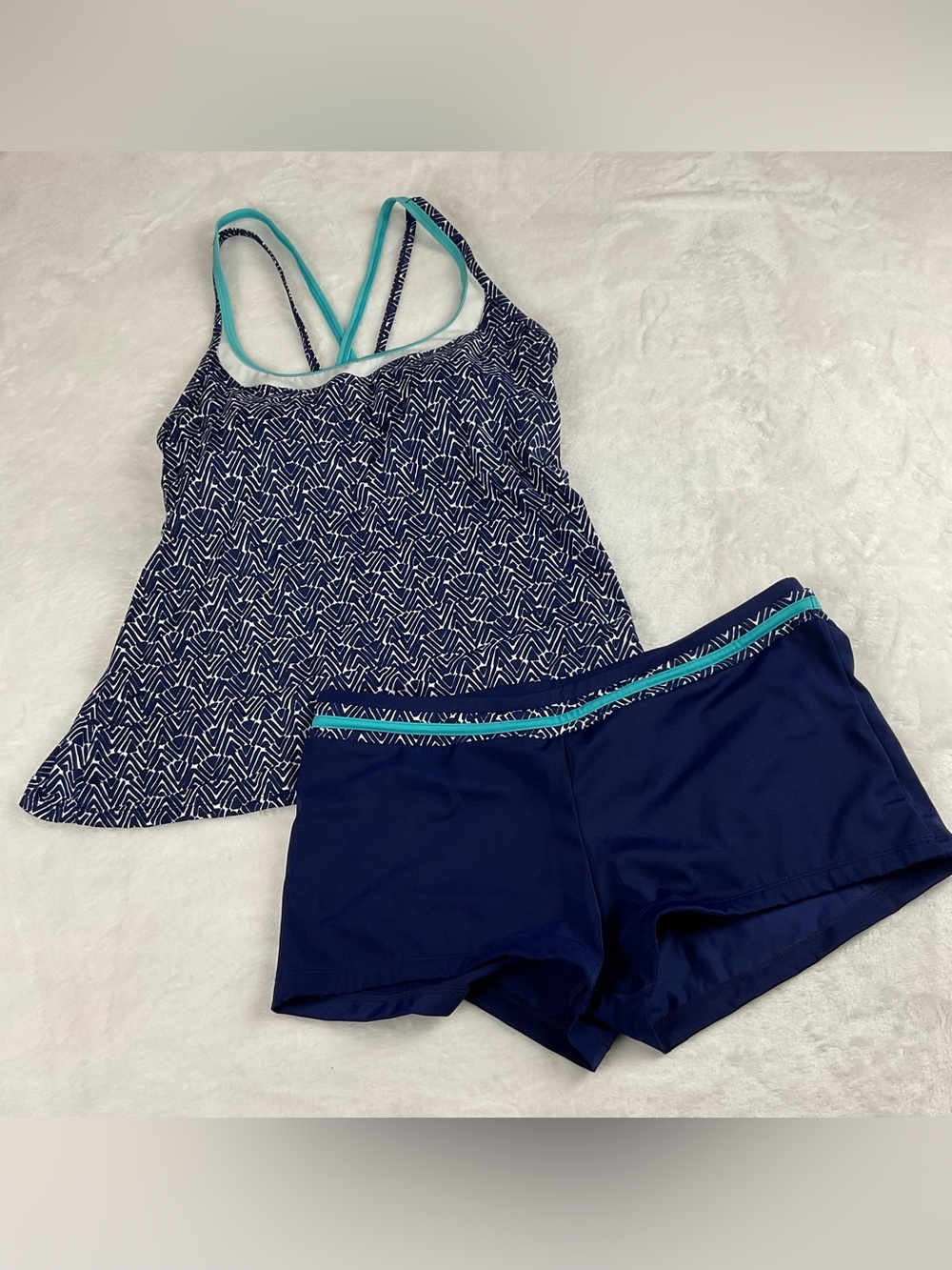 South Point Two Piece Tankini Shorts Swimsuit Size 14